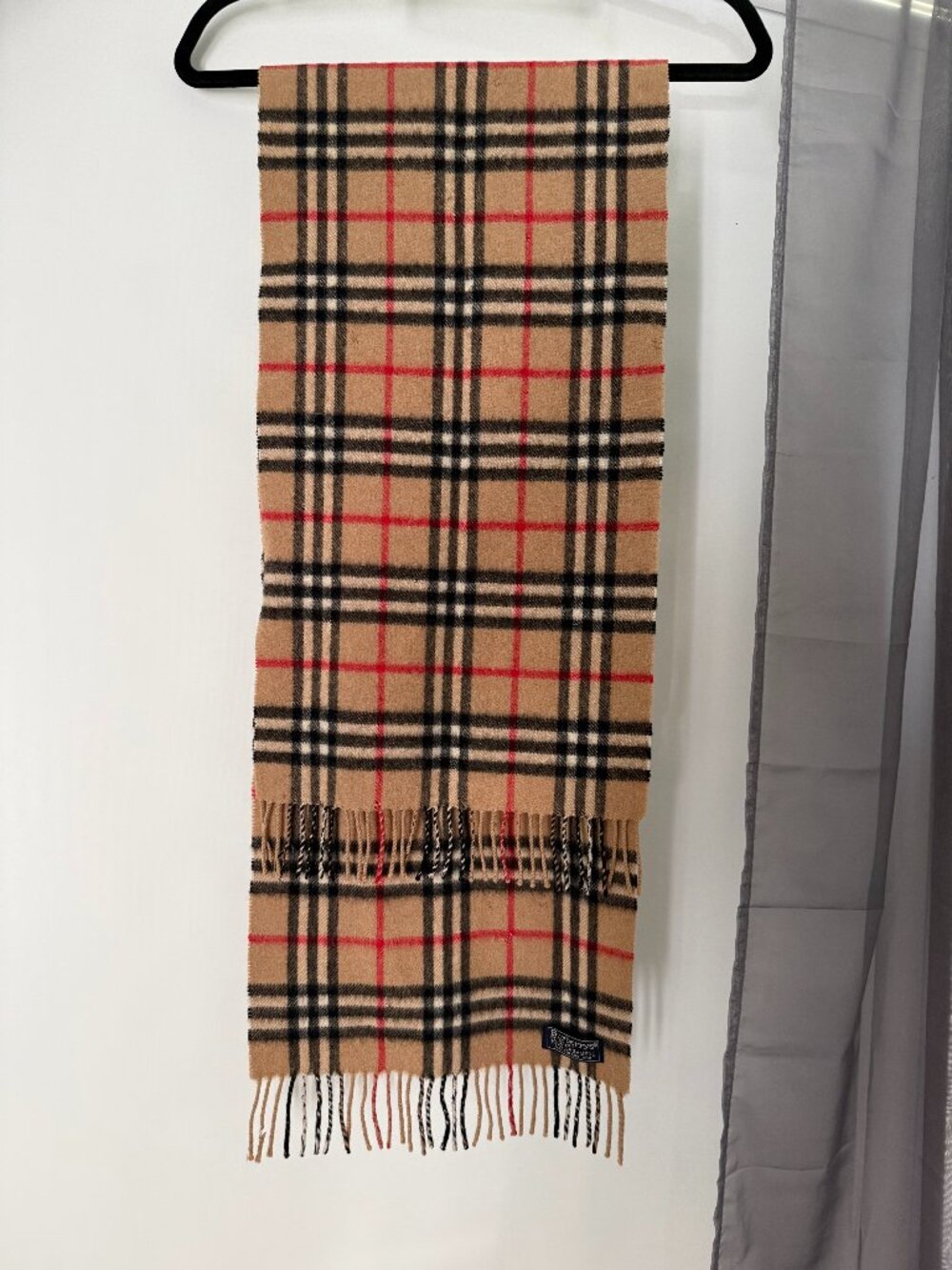 Vintage Burberrys of London 100% Cashmere Nova Check Scarf England